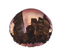 Bonnet de douche double couche imprimé coucher de soleil Las Vegas, bonnet de douche réutilisable pour femme