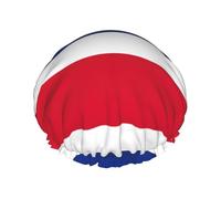 Bonnet de douche double couche imprimé drapeau du Costa Rica réutilisable léger et doux pour femme
