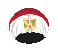 Bonnet de douche double couche imprimé drapeau égyptien réutilisable léger et doux pour femme