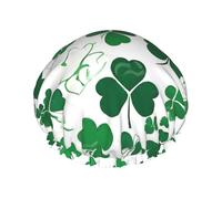 Bonnet de douche double couche imprimé Happy St Patrick's Day réutilisable pour femme
