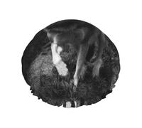 Bonnet de douche double couche imprimé loup Wild Life, réutilisable, adapté à différentes longueurs de cheveux