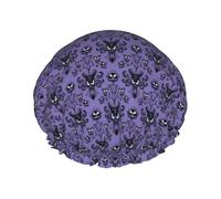Bonnet de douche double couche imprimé manoir enchanté réutilisable léger et doux pour femme