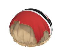 Bonnet de douche double couche lavable avec motif drapeau de Trinité-et-Tobago Map01