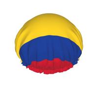 Bonnet de douche double couche motif drapeau de la Colombie réutilisable, léger et doux pour femme