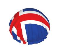 Bonnet de douche double couche motif drapeau de l'Islande réutilisable, léger et doux pour femme