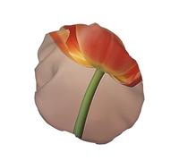 Bonnet de douche double couche motif tulipe orange réutilisable adapté pour le bain et le spa