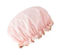 Bonnet de douche double couche pour femme avec bandes élastiques