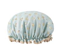 Bonnet de douche double couche pour femme avec bandes élastiques