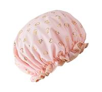 Bonnet de douche double couche pour femme avec bandes élastiques