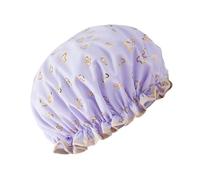 Bonnet de douche double couche pour femme avec bandes élastiques
