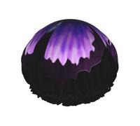 Bonnet de douche double couche pour femme avec motif papillon Violet