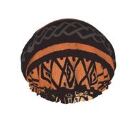 Bonnet de douche double couche pour femme, bonnet de bain élastique réutilisable, bonnet de bain en tissu boue, bonnet tribal africain, bonnet de cheveux imperméable pour femme, spa, salon de douche