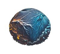 Bonnet de douche double couche pour femme, bonnet de bain élastique réutilisable, bonnet de bain feu et eau, bonnet de cheveux en forme de cœur, bonnet de cheveux imperméable pour femme, spa, salon de