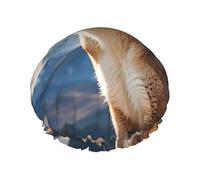 Bonnet de douche double couche pour femme, bonnet de bain élastique réutilisable, bonnet de bain panthère et lion de montagne, bonnet de cheveux imperméable pour femme, spa, salon de douche, bonnet de