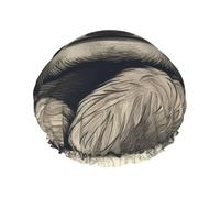 Bonnet de douche double couche pour femme, bonnet de bain élastique réutilisable, bonnet de bain paresseux mon esprit, bonnet de cheveux imperméable pour femme, spa, salon de douche, bonnet de cheveux