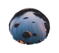 Bonnet de douche double couche pour femme, bonnet de bain élastique réutilisable, bonnet de bain pour cheveux des îles de Norvège, bonnet de cheveux imperméable pour femme, spa, salon de douche