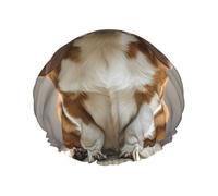 Bonnet de douche double couche pour femme, bonnet de bain élastique réutilisable, bonnet de bain pour basset hound - Bonnet de bain imperméable pour femme, spa, salon de douche, bonnet de cheveux