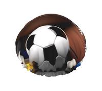 Bonnet de douche double couche pour femme, bonnet de bain élastique réutilisable, bonnet de bain sur le thème du sport, bonnet de cheveux imperméable pour femme, spa, salon de douche, bonnet de