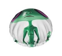 Bonnet de douche double couche pour femme, bonnet de bain élastique réutilisable, bonnet de bain vert extraterrestre, bonnet de bain imperméable pour femme, spa, salon de douche, bonnet de cheveux