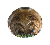 Bonnet de douche double couche pour femme, bonnet de bain élastique réutilisable Capybara avec yeux fermés, bonnet de bain imperméable pour femme, spa, salon de douche, bonnet de cheveux