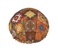 Bonnet de douche double couche pour femme, bonnet de bain élastique réutilisable, groupe de bonnets de cheveux géométriques marocains, imperméables pour femmes, spa, salon, douche, bonnet de cheveux