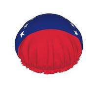 Bonnet de douche double couche pour femme, motif drapeau du Venezuela, réutilisable, grande taille adaptée à toutes les longueurs de cheveux, adapté pour les filles, spa et salon à domicile.