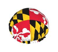 Bonnet de douche double couche réutilisable avec imprimé drapeau du Maryland