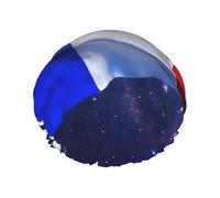 Bonnet de douche double couche réutilisable avec imprimé drapeau français - Grand bonnet de douche pour femme