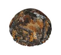 Bonnet de douche double couche réutilisable léger et doux pour femme Motif cerf ours élan