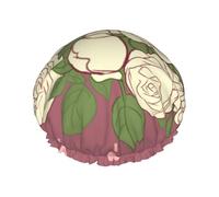 Bonnet de douche double couche rose d'amour blanc pour femme, réutilisable, design de grande taille adapté à toutes les longueurs de cheveux, adapté pour les filles, spa et salon à domicile.