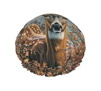 Bonnet de douche doublé double couche imprimé cerf camouflage réutilisable pour femme