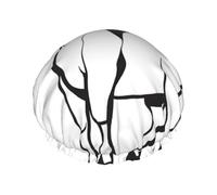 Bonnet de douche doublé double couche imprimé chèvre marron, bonnets de douche réutilisables pour femmes