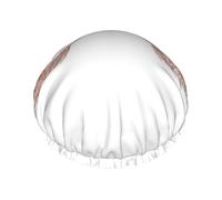 Bonnet de douche doublé doux avec imprimé cils or rose, double couche lavable, large bande élastique pour le bain