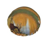 Bonnet de douche double imperméable pour femmes, bonnet de bain et de douche à domicile, bonnet de douche réutilisable, bonnet de douche pour femmes, eau potable de cerf