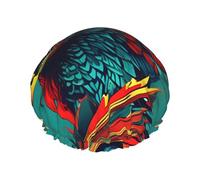Bonnet de douche double imperméable pour femmes Cartoon phoenix, bonnet de bain et de douche à domicile, bonnet de douche réutilisable, bonnet de douche pour femmes,