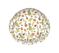 Bonnet de douche double imprimé banane, fraise, pin, bonnet de douche pour femme et homme, pour salon, usage domestique
