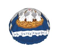 Bonnet de douche doublé pour femme avec imprimé drapeau de l'État de Louisiane, réutilisable, double couche imperméable