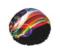 Bonnet de douche doux avec imprimé musique colorée, double couche lavable, large bande élastique, bonnet de douche pour le bain