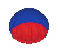 Bonnet de douche doux imprimé drapeau russe pour homme et femme - Chapeau réutilisable léger et bonnet de bain