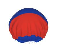 Bonnet de douche doux imprimé drapeau russe pour homme et femme - Chapeau réutilisable léger et bonnet de bain