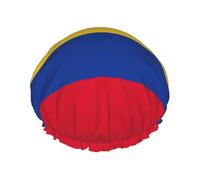 Bonnet de douche drapeau de la Colombie pour homme et femme réutilisable imperméable long et épais Soin des cheveux courts pour enfants