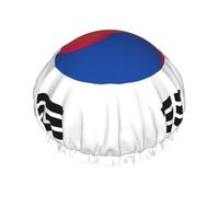 Bonnet de douche drapeau de la République de Corée pour femme, élastique et réutilisable, double couche imperméable, bonnet de douche pour le bain