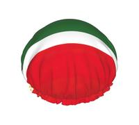 Bonnet de douche drapeau de la République tchétchène pour femme, élastique et réutilisable, double couche imperméable, bonnet de douche pour le bain