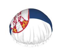 Bonnet de douche drapeau de Serbie pour homme et femme réutilisable imperméable long et épais Soin des cheveux courts pour enfants