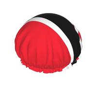 Bonnet de douche drapeau de Trinité-et-Tobago pour femme, imperméable, réutilisable, avec cordon élastique lavable, adapté aux cheveux longs et tresses, idéal pour la douche.