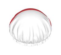 Bonnet de douche drapeau indonésien pour femme, imperméable, réutilisable, avec cordon élastique lavable, adapté pour les cheveux longs et les tresses, idéal pour la douche.