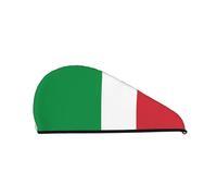 Bonnet de douche drapeau italien : bonne performance d'absorption de l'eau et convient aux fées avec tous les types de cheveux