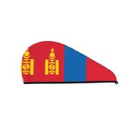Bonnet de douche drapeau mongol : bonne performance d'absorption de l'eau et convient aux fées avec tous les types de cheveux
