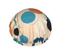 Bonnet de douche Echo Shapes & Circles pour femme - Bonnet de douche réutilisable et imperméable pour le bain, les soins de la peau et la maison