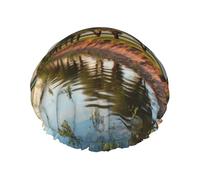 Bonnet de douche élé à imprimé Willow Tree, bonnet de douche réutilisable pour femmes, grand bonnet de douche pour tresses, cheveux longs